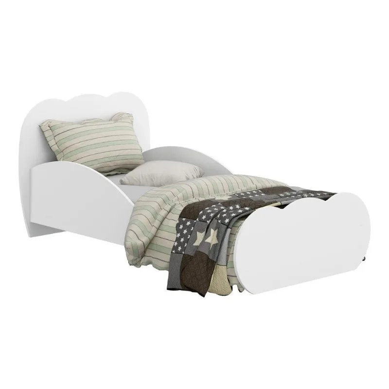 Cama Infantil para colchão 70 x 150 cm 100% MDF Nuvem Multimóveis FG2667 Branca - Multimóveis