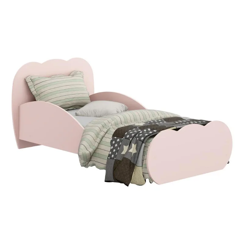 Cama Infantil para colchão 70 x 150 cm 100% MDF Nuvem Multimóveis FG2667 Rosa - Multimóveis
