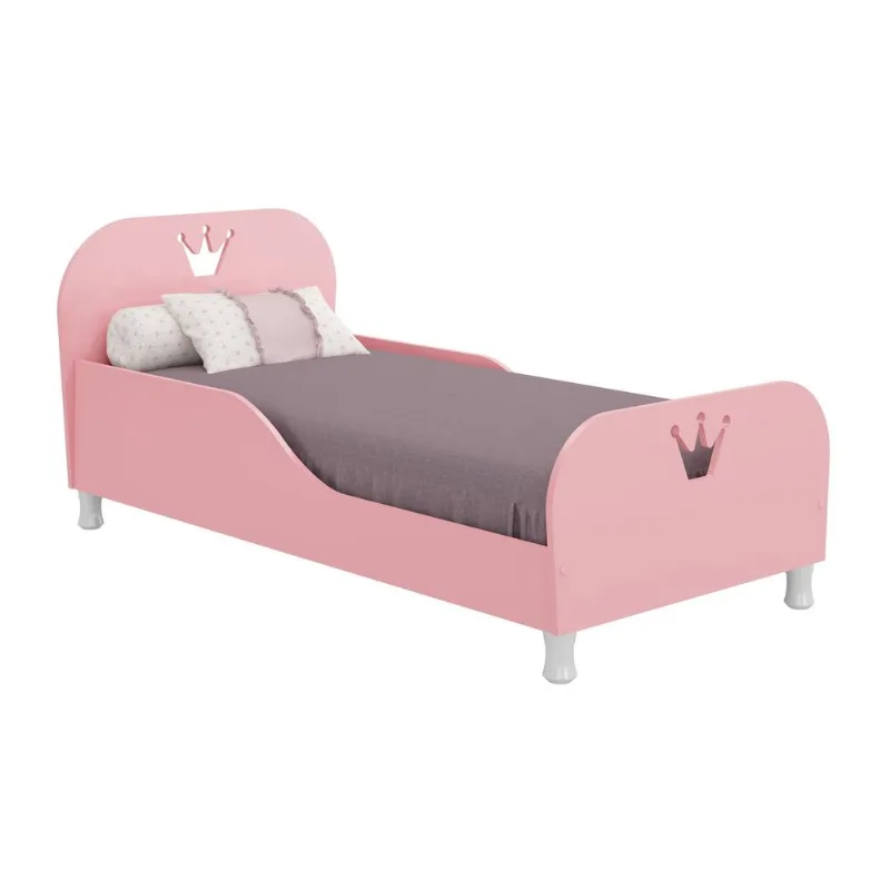 Cama Infantil para colchão 70 x 150 cm 100% MDF Rei/Rainha Multimóveis FG2321 Rosa