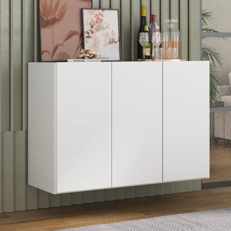 Aparador 3 Portas Suspenso Veneza Mp1008 Branco - Multimóveis - Móveis