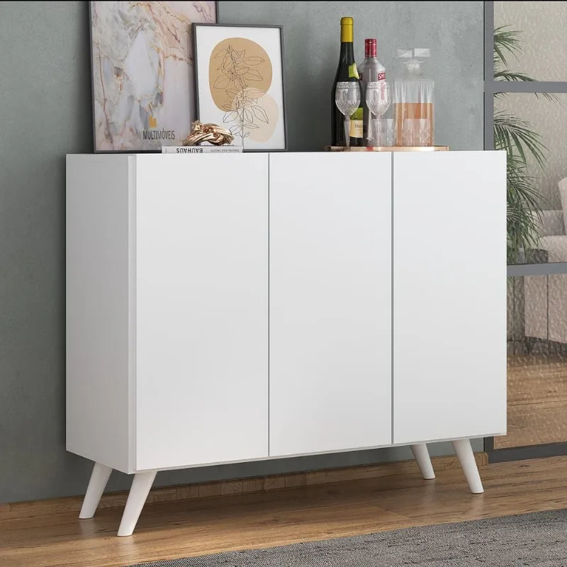 Aparador Buffet 3 Portas Retrô Veneza Multimóveis MP1009 Branco - Multimóveis