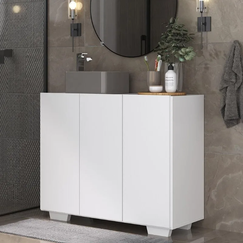 Gabinete Banheiro 3 Portas 90cm Mp5031 Branco - OUTRAS