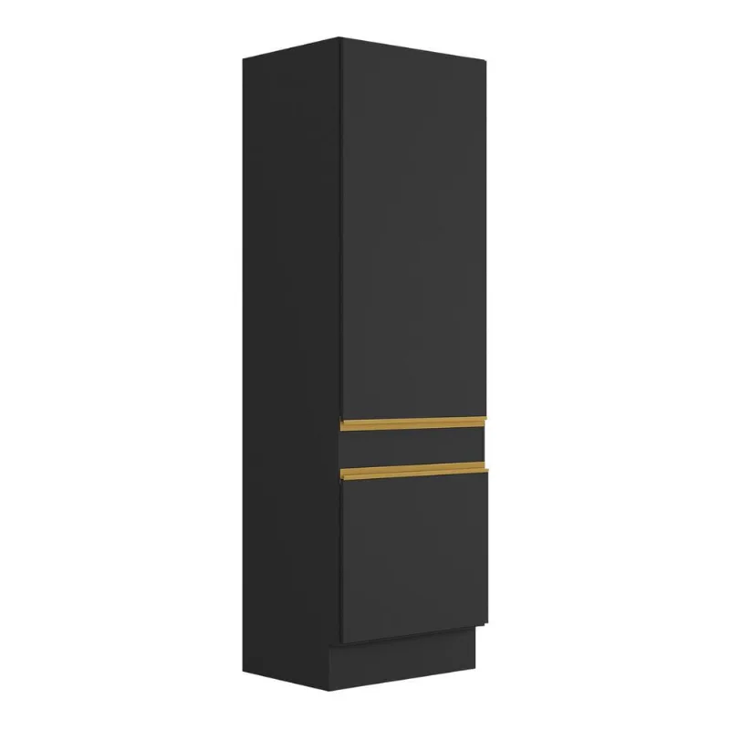 Paneleiro com Rodapé 2 Portas Veneza GB Multimóveis MP2119 Preto - Multimóveis