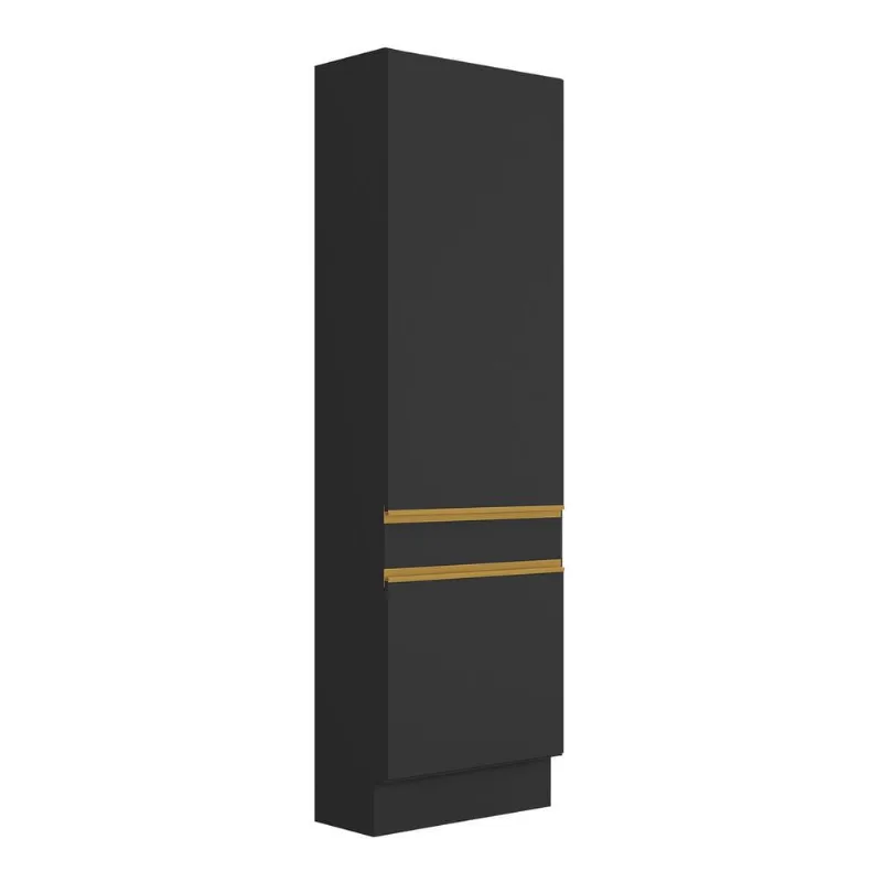 Paneleiro com Rodapé 2 Portas Veneza GB Multimóveis MP2121 Preto - Multimóveis
