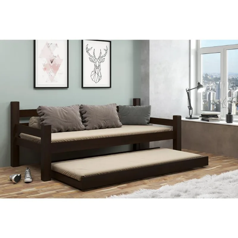 Bicama Madeira Maciça para Colchão 78/88 x 188cm Paris Multimóveis CR4139 Imbuia - Multimóveis