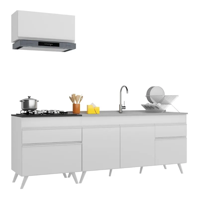 Armário de Cozinha Compacta Veneza Multimóveis MP2074.891 Branco - Multimóveis