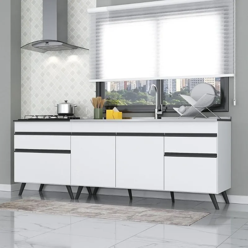 Kit 2 Balcões Gabinete Branco