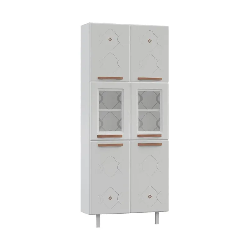 Paneleiro Duplo de Aço 80cm Regina Multimóveis Glass CR6132 Branco - Multimóveis