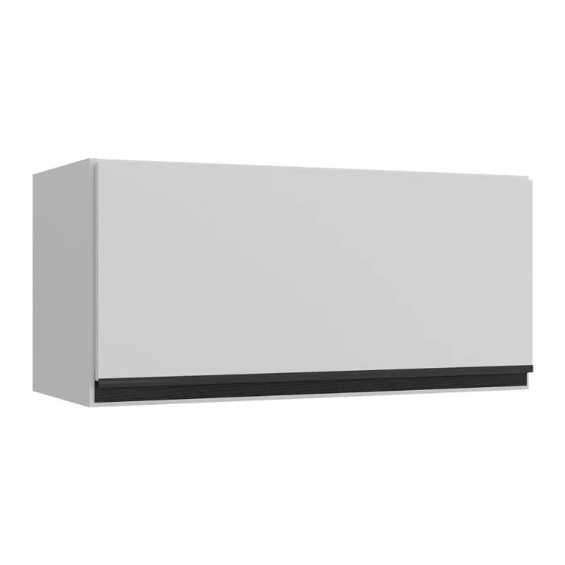 Armário Aéreo Cozinha 70 cm 1 Porta Basculante Veneza Multimóveis MP3681.964 Branco/Preto - Multimóveis
