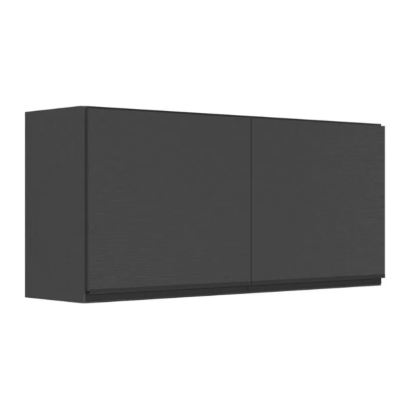 Armário Aéreo Cozinha 120 cm 2 Portas Veneza Multimóveis MP3682.895 Preto - Multimóveis