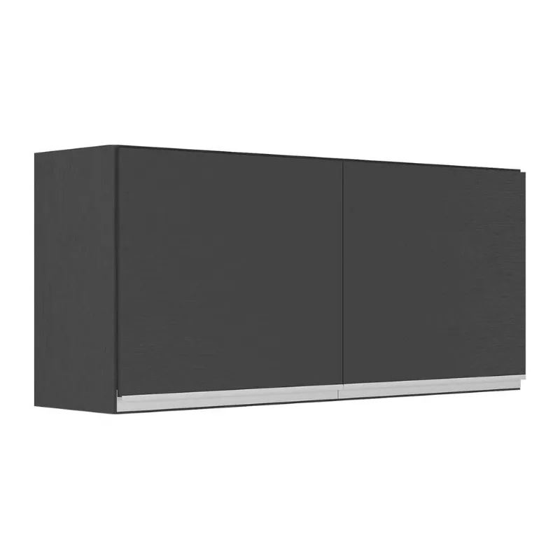 Armário Aéreo Cozinha 120 cm 2 Portas Veneza Multimóveis MP3682.898 Preto/Branco - Multimóveis