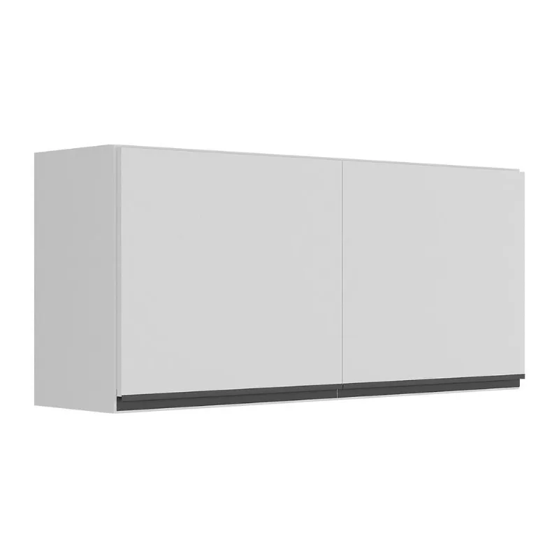 Armário Aéreo Cozinha 120 cm 2 Portas Veneza Multimóveis MP3682.964 Branco/Preto - Multimóveis