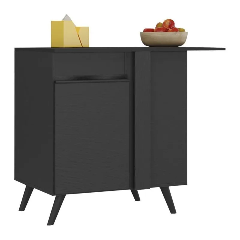 Balcão Cozinha De Canto 1 Porta Veneza Preto - OUTRAS - Móveis