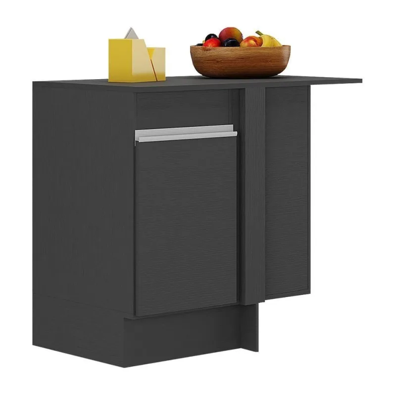 Balcão Cozinha De Canto 1 Porta Preto/branco - OUTRAS - Móveis