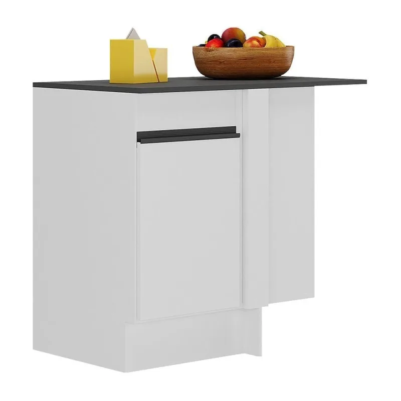 Balcão Cozinha De Canto 1  Porta Branco/preto - OUTRAS - Móveis