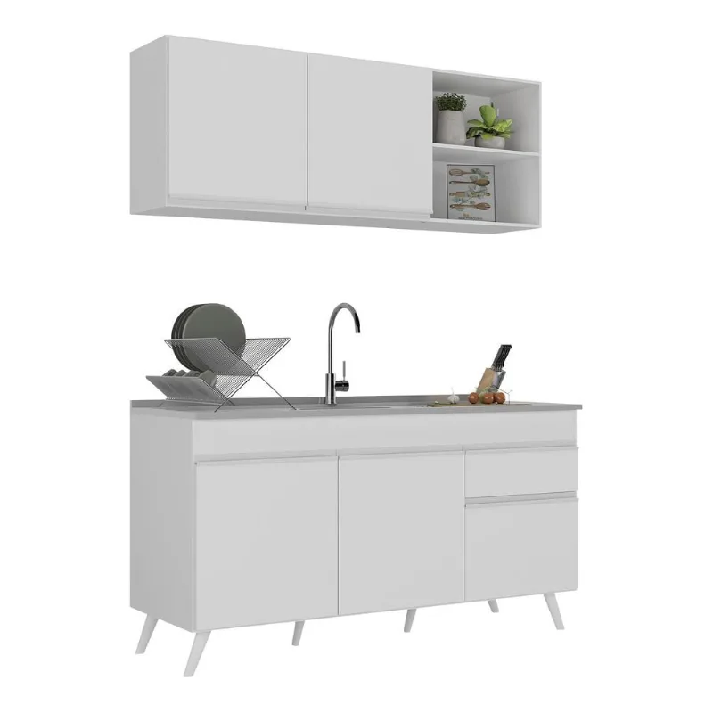 Armário de Cozinha Compacta Veneza Multimóveis MP2142.891 Branco - Multimóveis