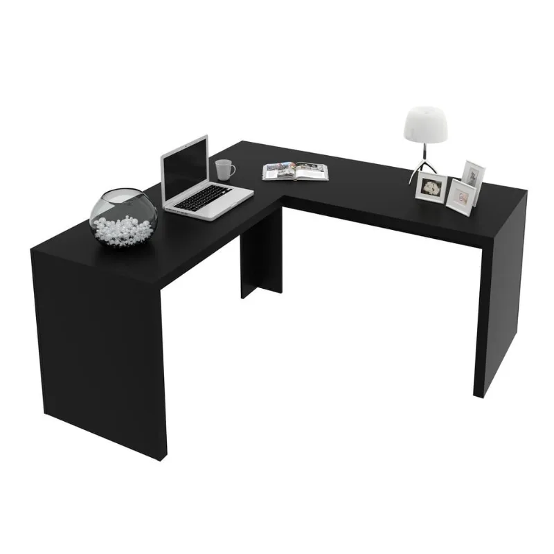 Escrivaninha/Mesa Escritório de Canto Multimóveis CR25024 Preto - Multimóveis