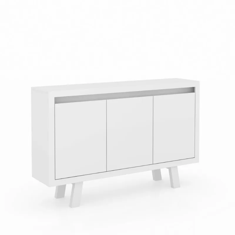 Balcão Escritório com 3 portas Multimóveis CR25028 Branco