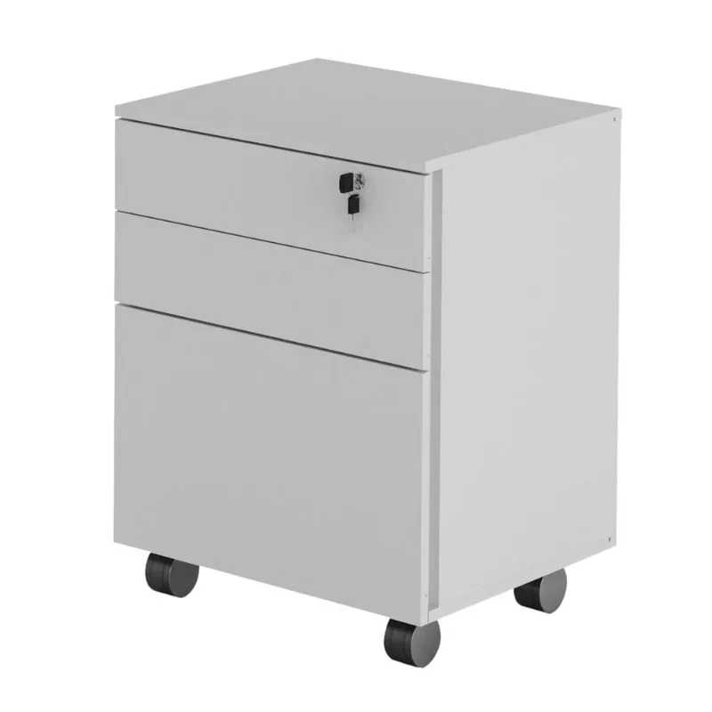 Gaveteiro Arquivo com Chave e Rodízios Multimóveis CR25045 Branco