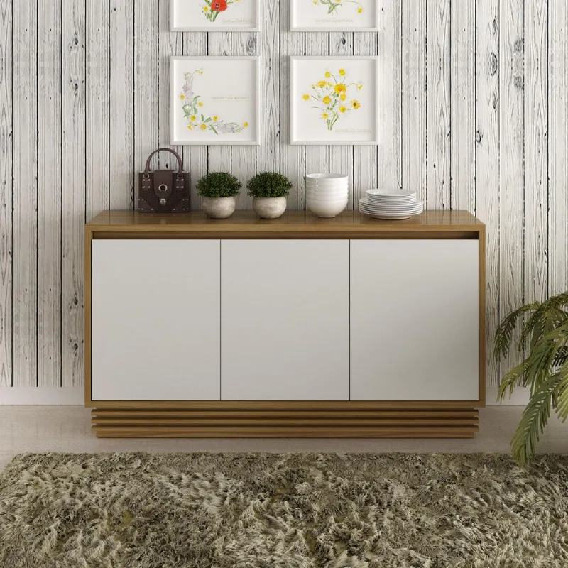 Aparador Buffet 3 Portas 1 Gav Multimóveis CR50005 Natural/Off White