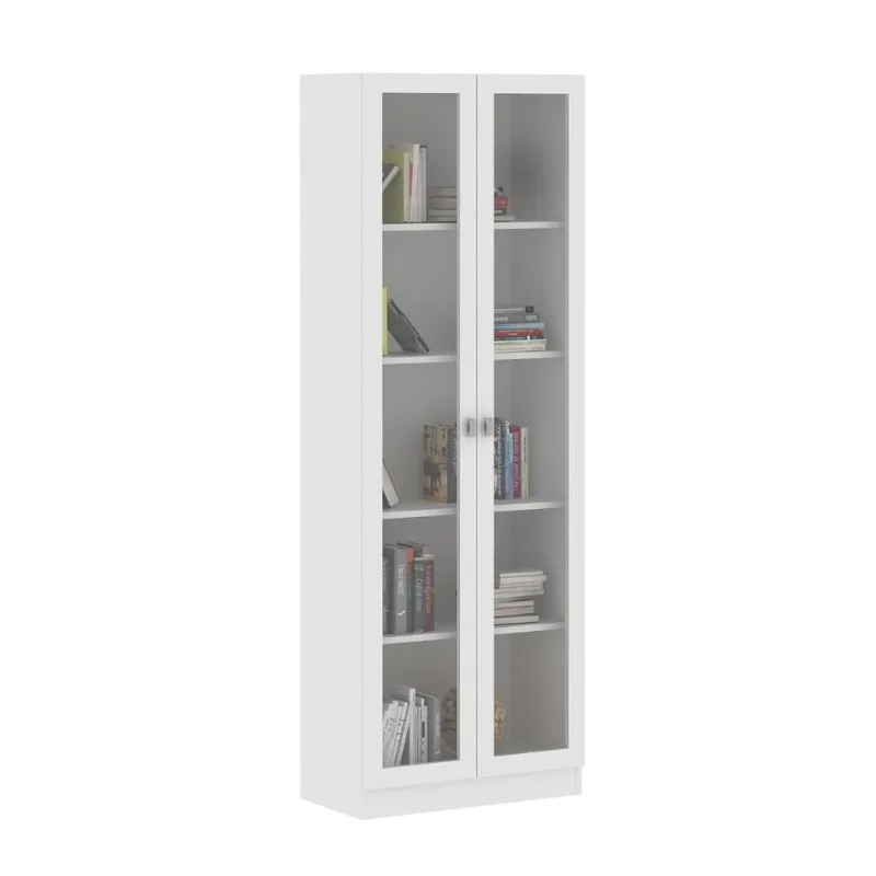 Armário Estante com 2 Portas de Vidro Multimóveis CR25069 Branco - Multimóveis