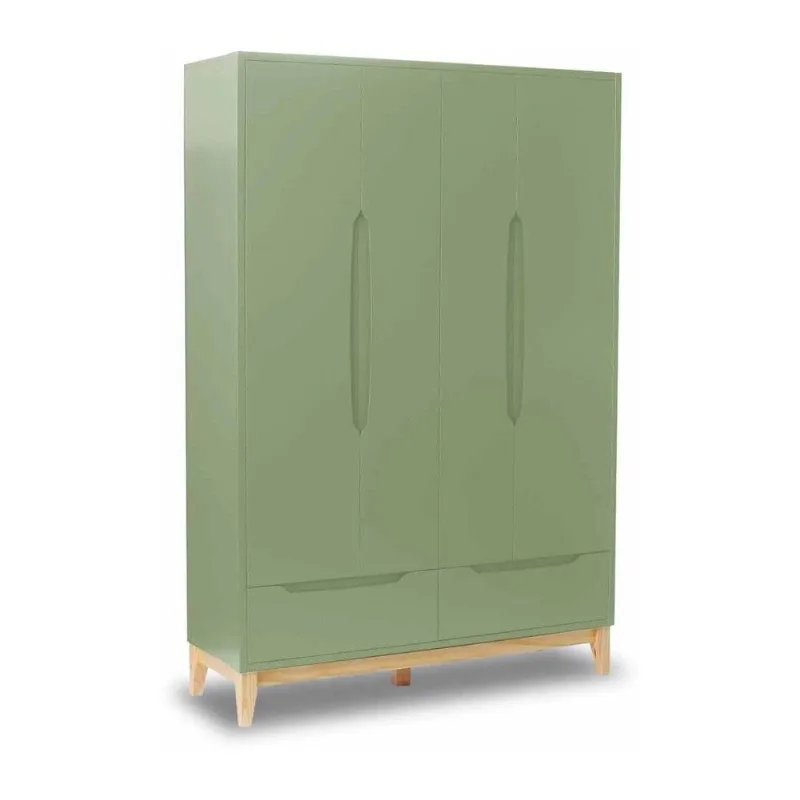 Guarda Roupas Infantil 4 Portas 2 Gavetas Multimóveis CR40028 Verde - Multimóveis