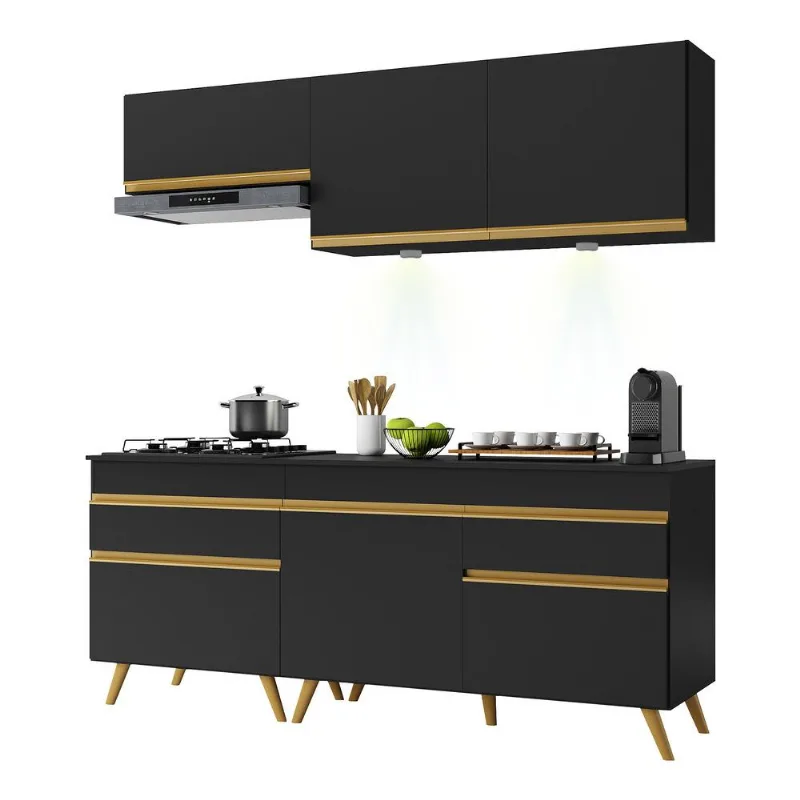 Armário de Cozinha Compacta 190cm com Leds Veneza Up Multimóveis V2030 - Multimóveis