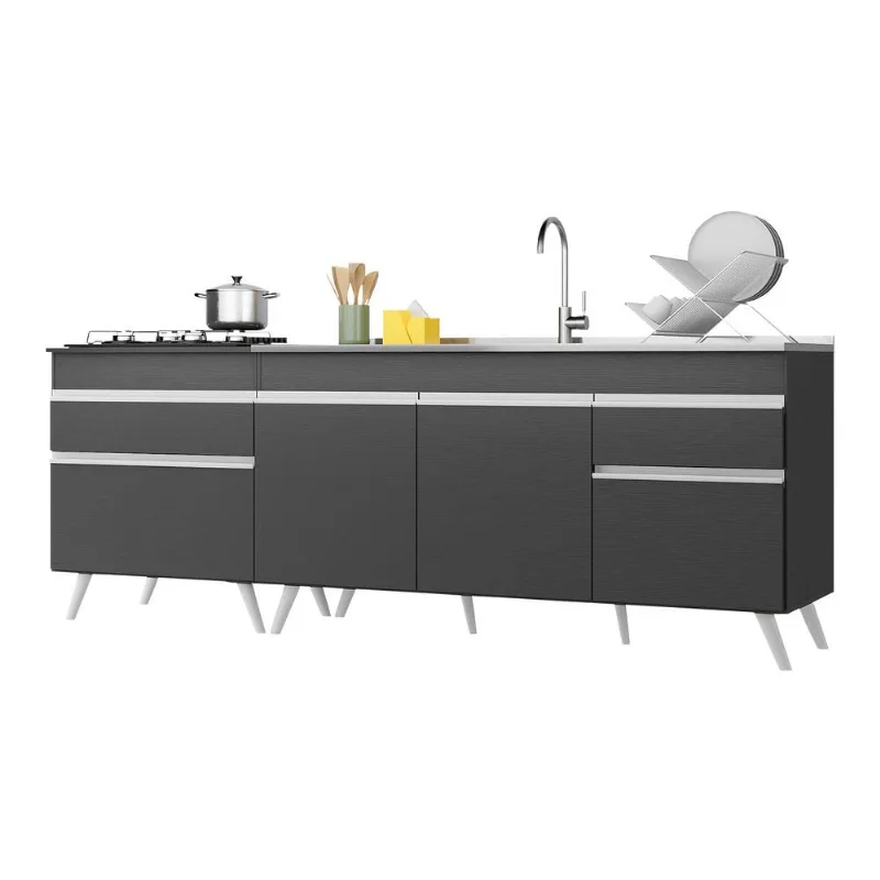 Kit com 2 Balcões de Cozinha 150cm e 70cm Veneza Multimóveis V2073 - Multimóveis