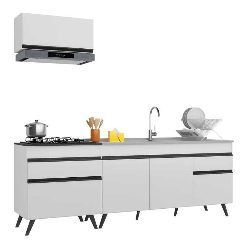 Armário de Cozinha Compacta 220cm Veneza Multimóveis V2074 - Multimóveis