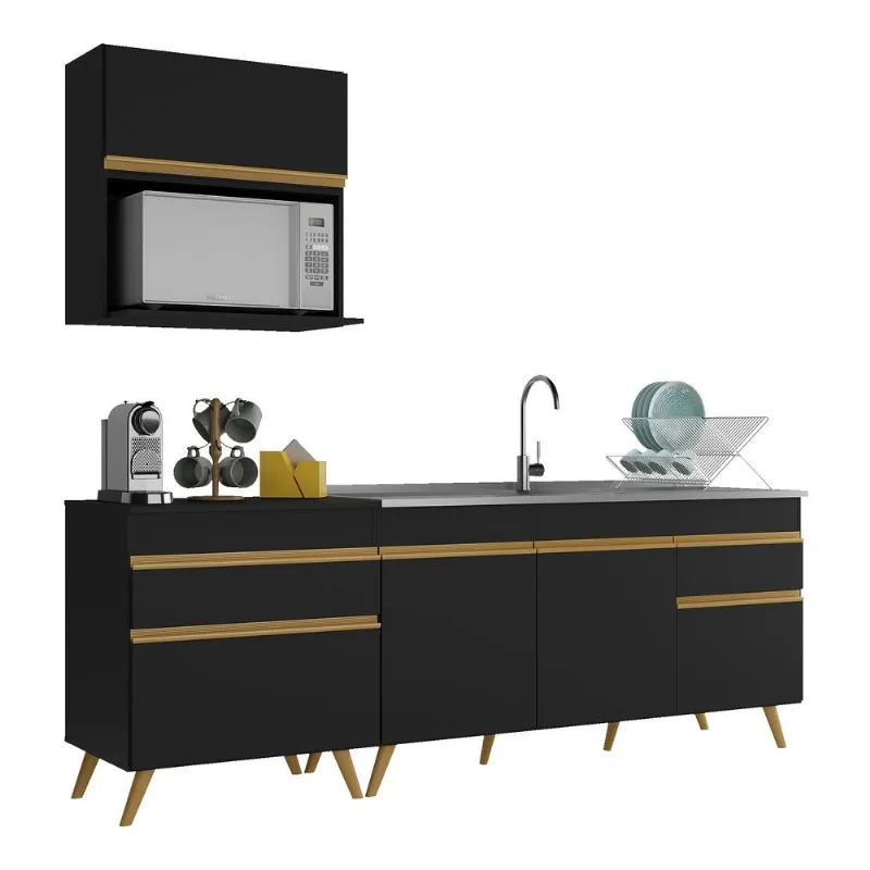 Armário de Cozinha Compacta 220cm Veneza Multimóveis V2075