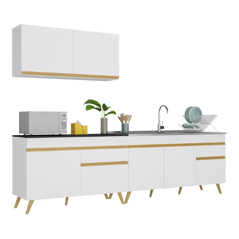 Armário de Cozinha Compacta 270cm Veneza Multimóveis V2076 - Multimóveis