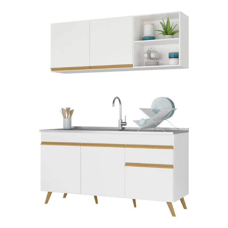 Armário de Cozinha Compacta 150cm Veneza Multimóveis V2079