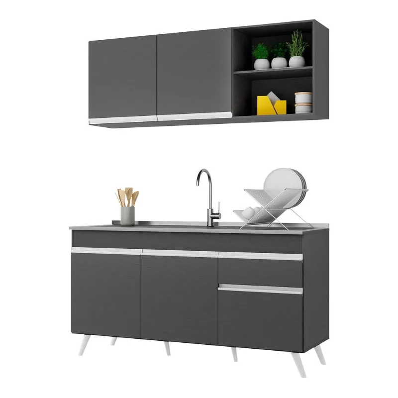 Armário de Cozinha Compacta 150cm Veneza Multimóveis V2079