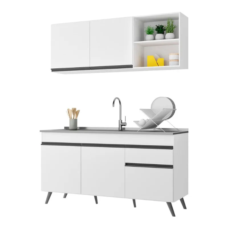 Armário de Cozinha Compacta 150cm Veneza Multimóveis V2079 - Multimóveis