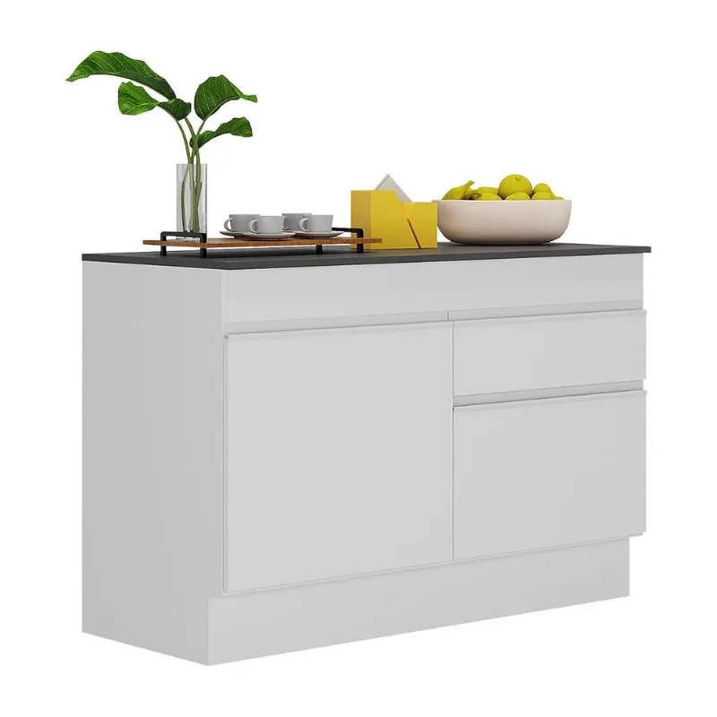 Balcão Cozinha 120cm com Rodapé 2 Portas 1 Gaveta Veneza Multimóveis V2117 - Multimóveis