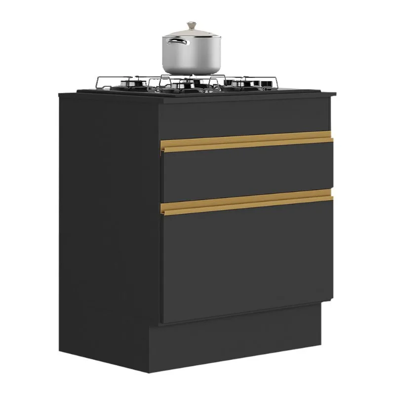 Balcão Cozinha para Cooktop 70cm com Rodapé 1 Porta 1 Gaveta Veneza Multimóveis V2118 - Multimóveis