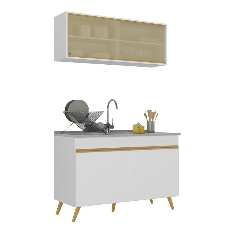 Armário de Cozinha Compacta 120cm Veneza Multimóveis V2140 - Multimóveis