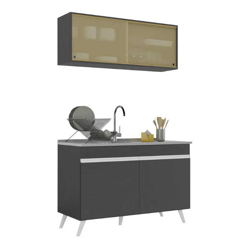 Armário de Cozinha Compacta 120cm Veneza Multimóveis V2140 - Multimóveis