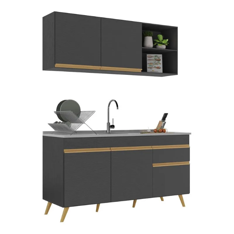 Armário de Cozinha Compacta 150cm Veneza Multimóveis V2142 - Multimóveis