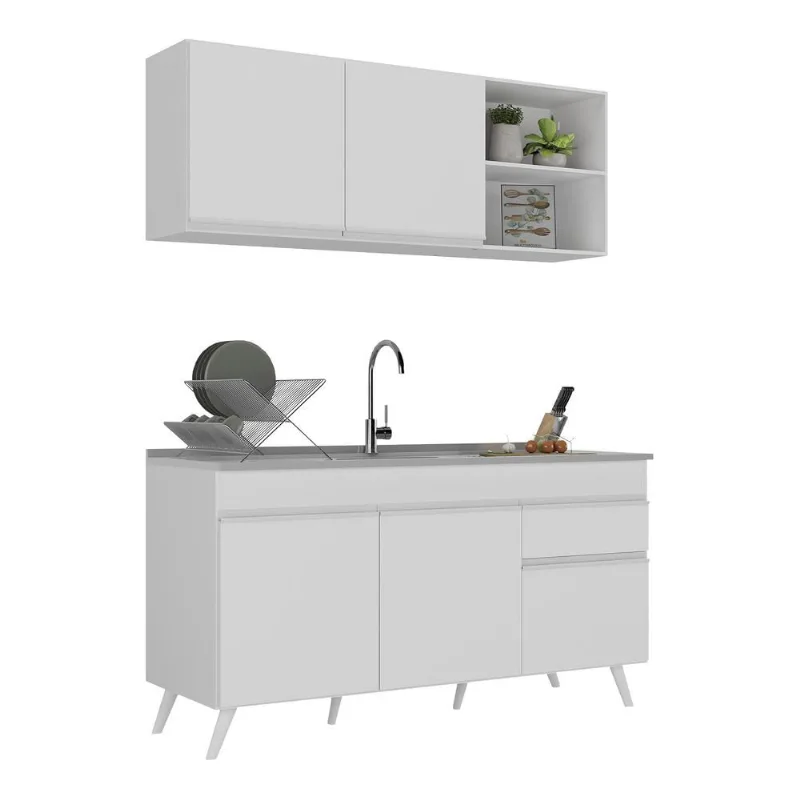 Armário de Cozinha Compacta 150cm Veneza Multimóveis V2142 - Multimóveis