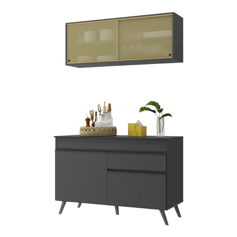 Armário de Cozinha Compacta 120cm Veneza Multimóveis V3688 - Multimóveis