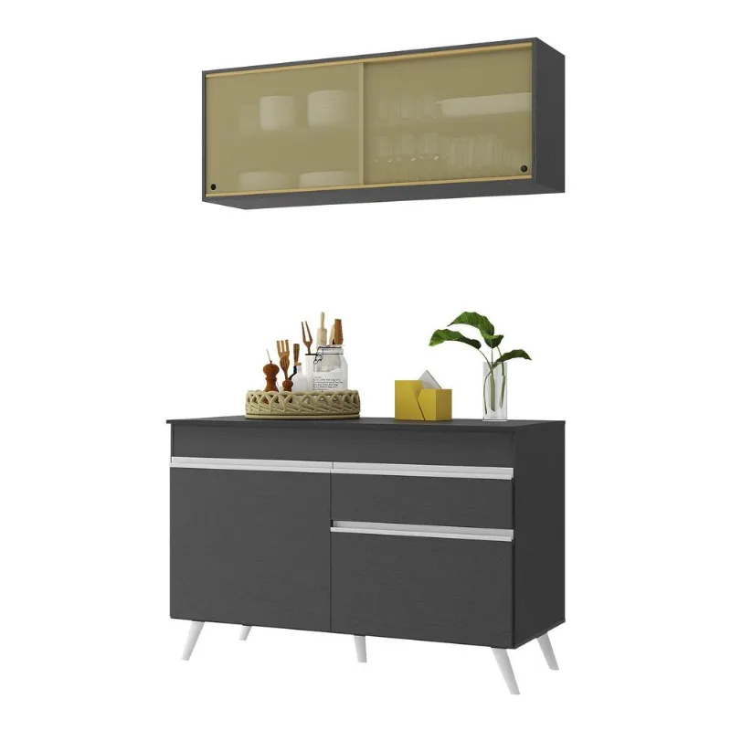 Armário de Cozinha Compacta 120cm Veneza Multimóveis V3688 - Multimóveis