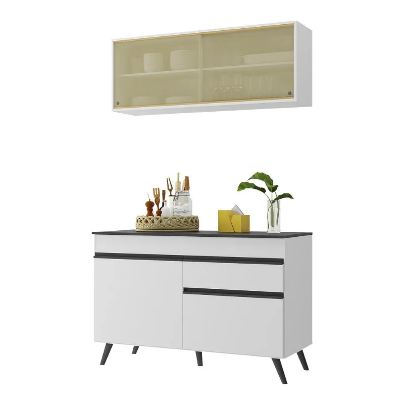 Armário de Cozinha Compacta 120cm Veneza Multimóveis V3688 - Multimóveis