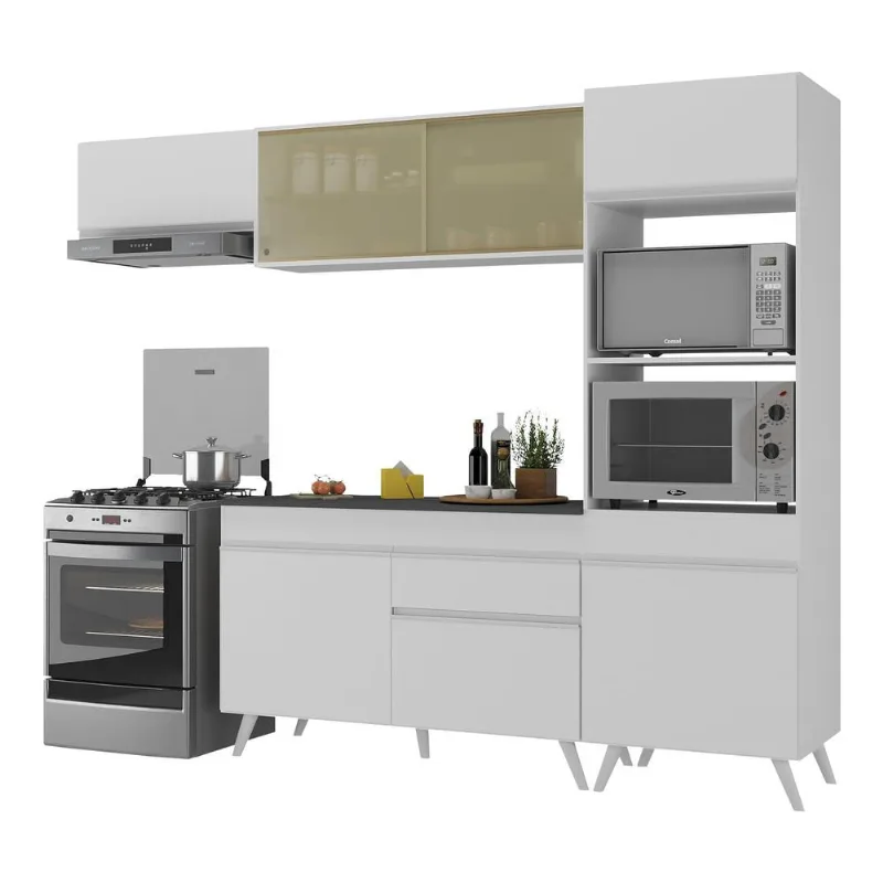 Armário de Cozinha Compacta 252cm Veneza Multimóveis V3691