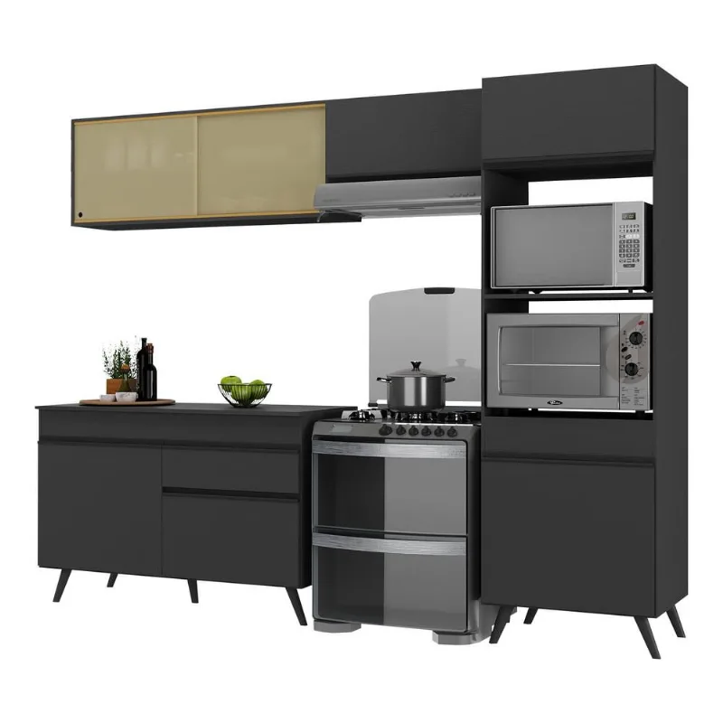 Armário de Cozinha Compacta 252cm Veneza Multimóveis V3692 - Multimóveis