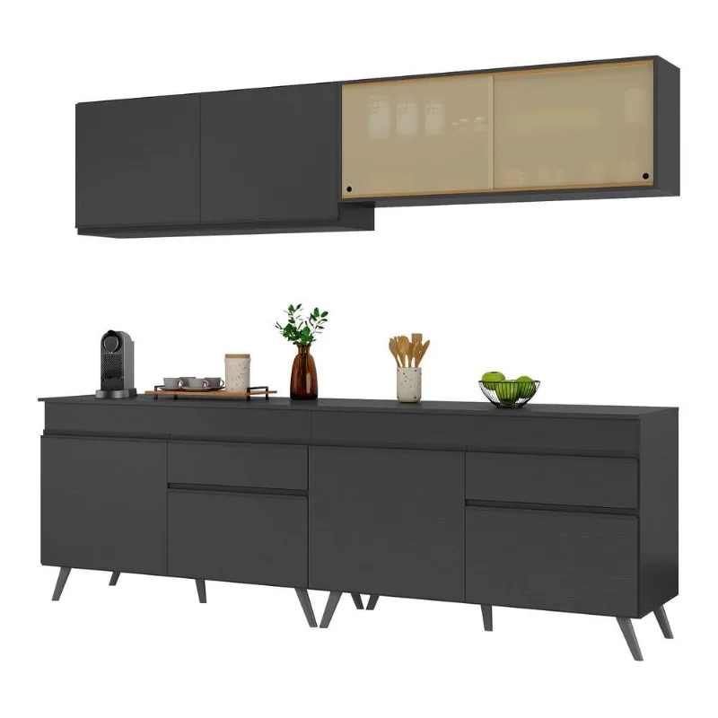Armário de Cozinha Compacta 240cm Veneza Multimóveis V3696 - Multimóveis