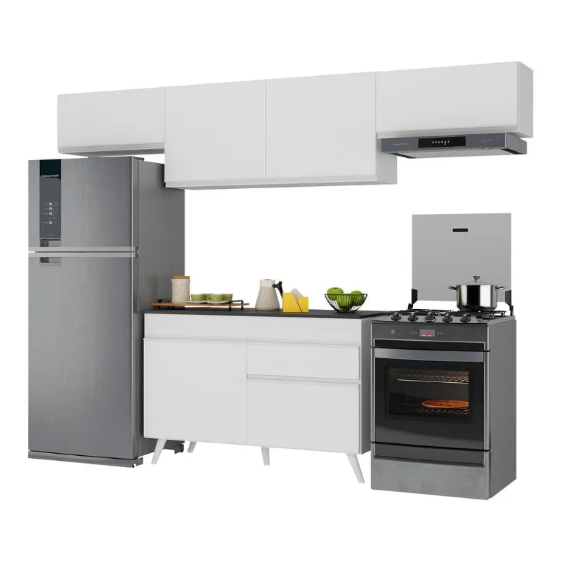 Armário de Cozinha Compacta 260cm Veneza Multimóveis V3697 - Multimóveis