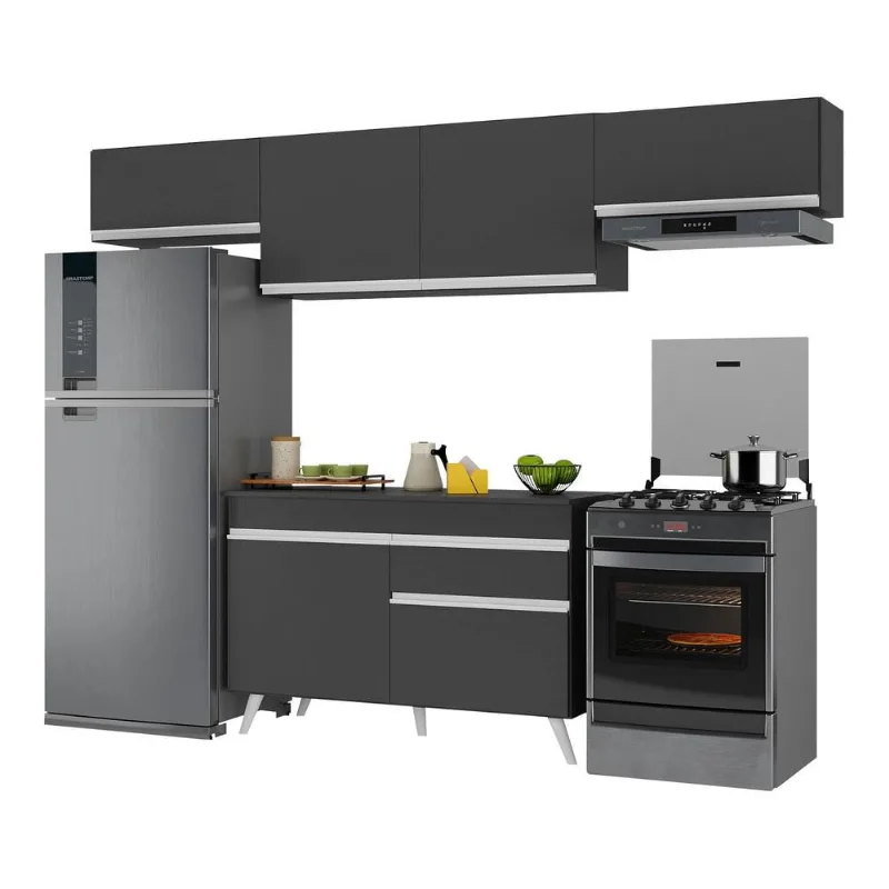 Armário de Cozinha Compacta 260cm Veneza Multimóveis V3697 - Multimóveis