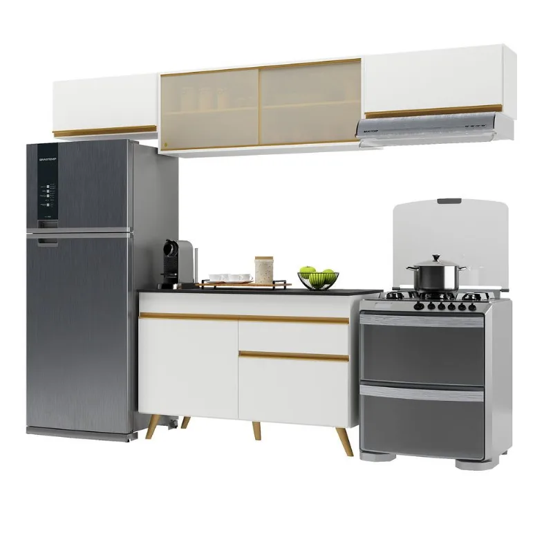 Armário de Cozinha Compacta 260cm Veneza Multimóveis V3698 - Multimóveis