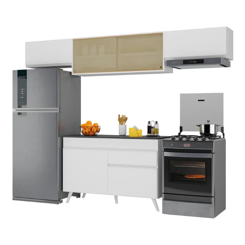 Armário de Cozinha Compacta 260cm Veneza Multimóveis V3698 - Multimóveis